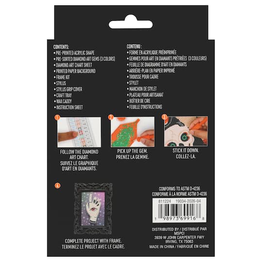 2" x 3" Witch Hand Acrylic Surface Diamond Art Kit with Frame by Make Market®